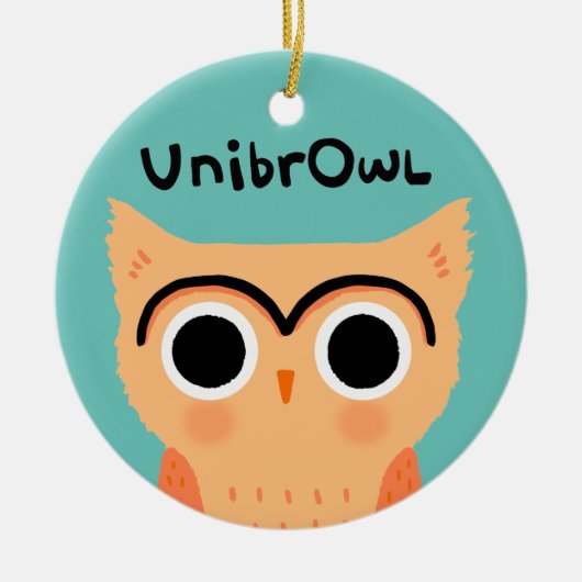 UnibrOwl | Funny Cute Eyebrows Owl Keramisch Ornament (Voorkant)
