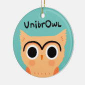 UnibrOwl | Funny Cute Eyebrows Owl Keramisch Ornament (Links)