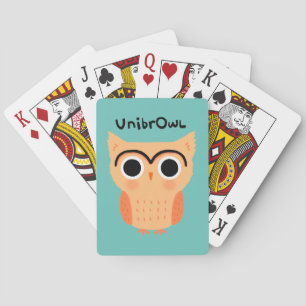 UnibrOwl Funny Cute Eyebrows Owl Pokerkaarten
