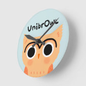UnibrOwl | Funny Cute Eyebrows Owl Ronde Klok (Hoek)