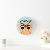 UnibrOwl | Funny Cute Eyebrows Owl Ronde Klok (Huis)