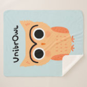 UnibrOwl | Funny Cute Eyebrows Owl Sherpa Deken (Voorkant (horizontaal))