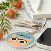 UnibrOwl | Funny Cute Eyebrows Owl Sleutelhanger (Voorkant Rechts)