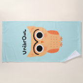 UnibrOwl | Funny Cute Eyebrows Owl Strandlaken (Voorkant)