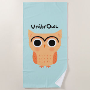UnibrOwl Funny Cute Eyebrows Owl Strandlaken