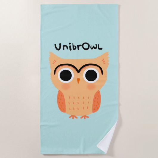 UnibrOwl | Funny Cute Eyebrows Owl Strandlaken (Voorkant)