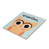 UnibrOwl | Funny Cute Eyebrows Owl Tegeltje (Zijkant)