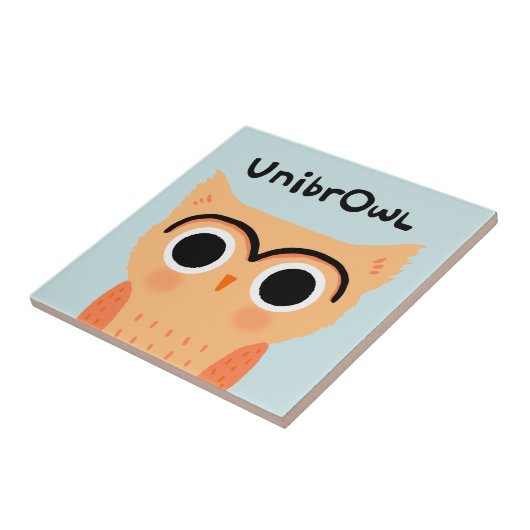 UnibrOwl | Funny Cute Eyebrows Owl Tegeltje (Zijkant)
