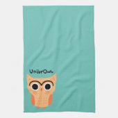 UnibrOwl | Funny Cute Eyebrows Owl Theedoek (Verticaal)