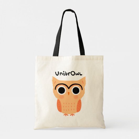 UnibrOwl | Funny Cute Eyebrows Owl Tote Bag (Achterkant)