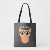 UnibrOwl | Funny Cute Eyebrows Owl Tote Bag (Voorkant)