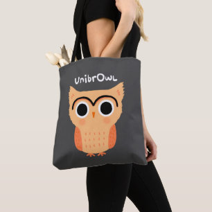 UnibrOwl   Funny Cute Eyebrows Owl Tote Bag