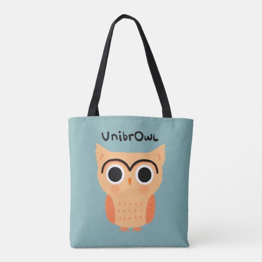 UnibrOwl | Grappige Schattigee uil Tote Bag (Achterkant)