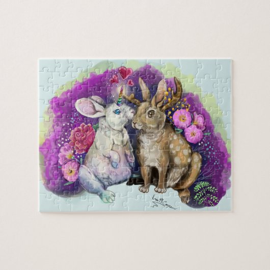 Unibunny Kisses Jackalope Magical Love Legpuzzel (Horizontaal)