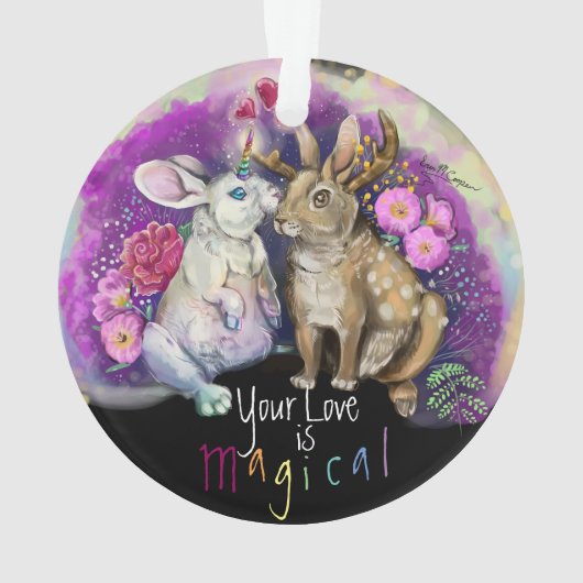 Unibunny Kisses Jackalope Magical Love Ornament (achterkant)