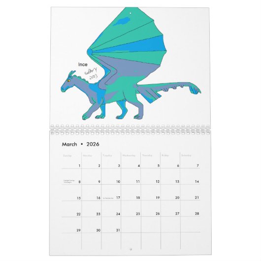 Unicaragon Zoogdier Draken Kalender (Mar 2026)