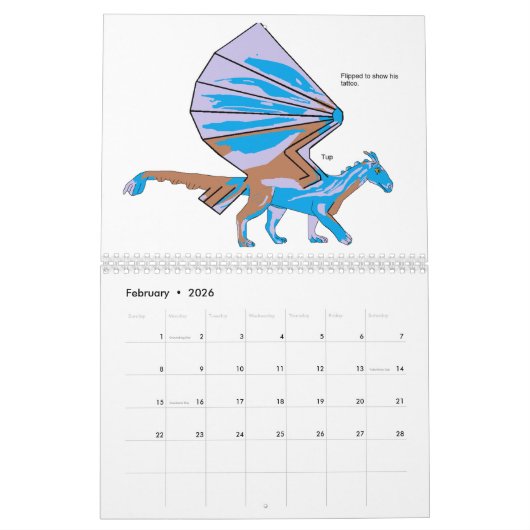 Unicaragon Zoogdier Draken Kalender (Feb 2026)