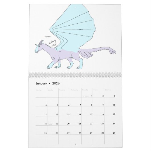 Unicaragon Zoogdier Draken Kalender (Jan 2026)