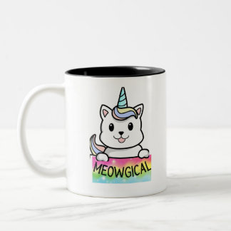 Unicat Caticorn Meowgical Unicorn Cat Mannen Tweekleurige Koffiemok