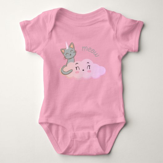 unicat wolk miauw baby body's romper (Voorkant)