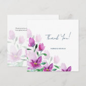Uniciteit Van Violet Watercolor Kunst Bloemen Bedankkaart (Voorkant / Achterkant)