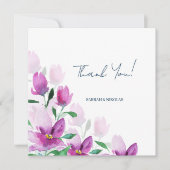 Uniciteit Van Violet Watercolor Kunst Bloemen Bedankkaart (Voorkant)