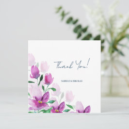 Uniciteit Van Violet Watercolor Kunst Bloemen Bedankkaart