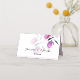 Uniciteit Van Violet Watercolor Kunst Bloemen Plaatskaartje