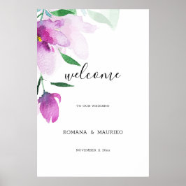 Uniciteit Van Violet Watercolor Kunst Bloemen Poster