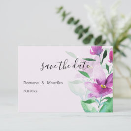 Uniciteit Van Violet Watercolor Kunst Bloemen Save The Date