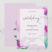 Uniciteit Van Violet Waterverf Kunst Bloemen Kaart (Voorkant / Achterkant)