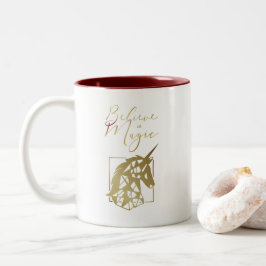 Unicor gelooft in Magic Quote Typografie Tweekleurige Koffiemok