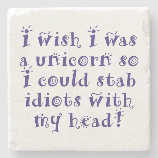Unicorms_idiots Stenen Onderzetter (Voorkant)