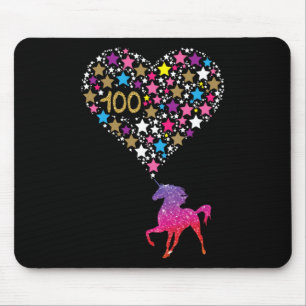 Unicorn 100 dagen schoolkaartje met een gelukkig c muismat