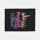 Unicorn 100 magische schooldagen fleece deken (Voorkant (Horizontaal))