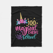 Unicorn 100 magische schooldagen fleece deken (Voorkant)