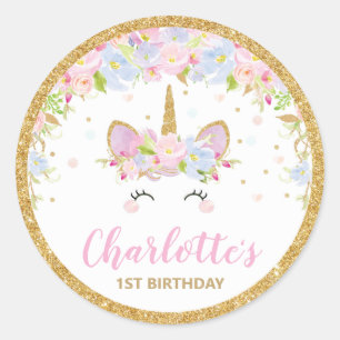 Unicorn 1e verjaardag Dank je wel voor sticker lab