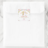 Unicorn 1e Verjaardag Dank u Favor Sticker Label (Tas)