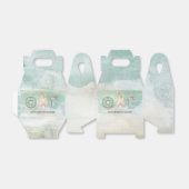 Unicorn 1e verjaardag Gold Aqua Pink Bedankdoosjes (Uitgevouwen)