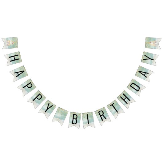 Unicorn 1e verjaardag Gold Aqua Pink Napkins Vlaggetjes (Alle)