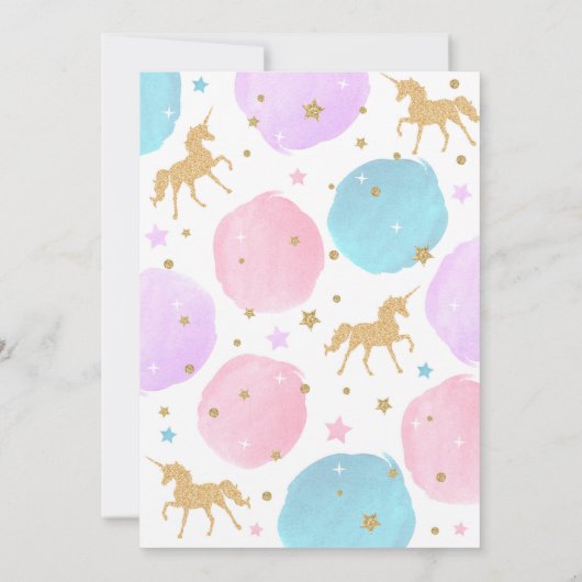 Unicorn 1e verjaardag kaart (Achterkant)