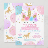 Unicorn 1e verjaardag kaart (Voorkant / Achterkant)