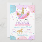 Unicorn 1e verjaardag kaart (Voorkant)