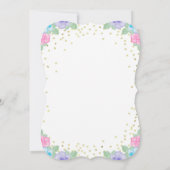 Unicorn 1e verjaardag Uitnodiging in roze en goud (Achterkant)