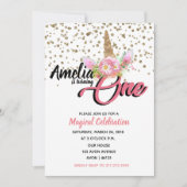 Unicorn 1e verjaardag Uitnodigingen (Voorkant)