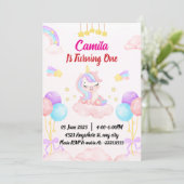 Unicorn 1st Birthday Kaart (Staand voorkant)