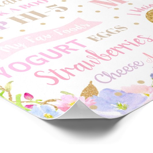 Unicorn 1st Birthday Milestone Poster geboorte Sta (Hoek)