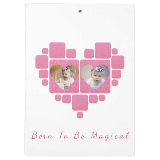 Unicorn 1st Birthday Pink Custom Klembord (Achterkant)