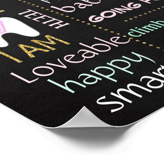 Unicorn 1st First Birthday chalkboard poster (Hoek)