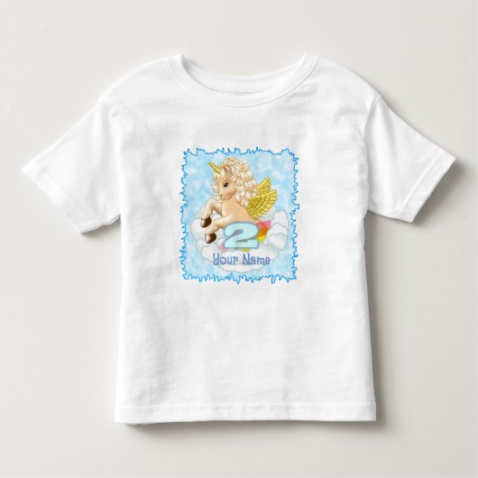 Unicorn 2 jaar oude verjaardag T-shirts (Voorkant)
